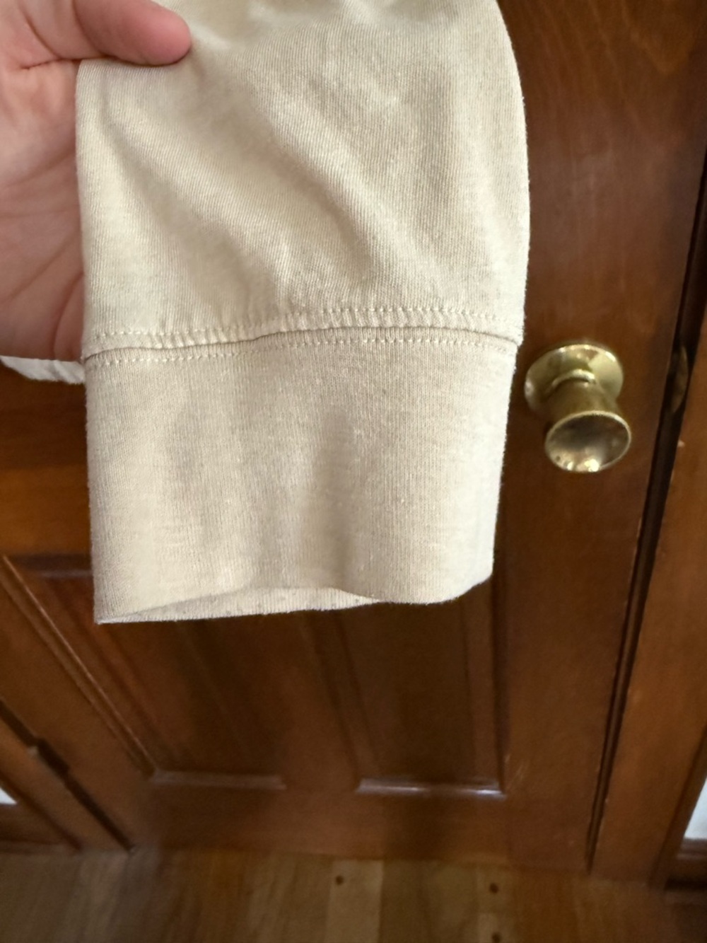 JCrew Long-Sleeve Crewneck jersey Washed Shirt in Beige - Picture 7 of 7